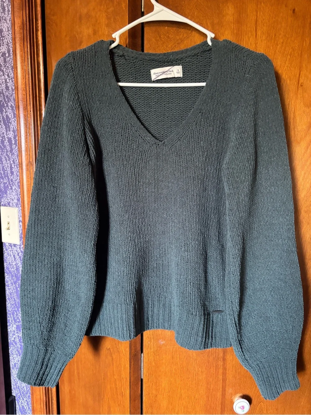 Abercrombie & Fitch Dark Turquoise V-Neck Sweater